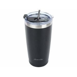 EQARD Gobelet avec couvercle à paille et poignée - Tasse de voyage de 887 ml avec couvercle étanche - Tasse isotherme en acier inoxydable avec poignée et brosse à tube - Tasse