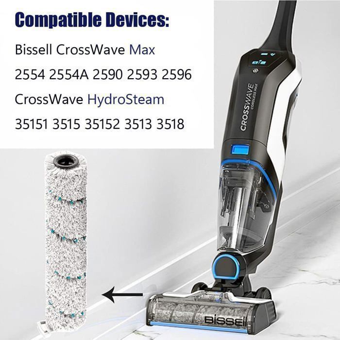 Kit Accessoires Bissell Crosswave - 4 Rouleaux + 3 Filtres - Pour Sols Durs, Tapis Et Animaux