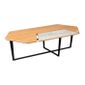 Table Basse Hexagonale Acier Bois Ceramique Tocsa L 85 X L 80