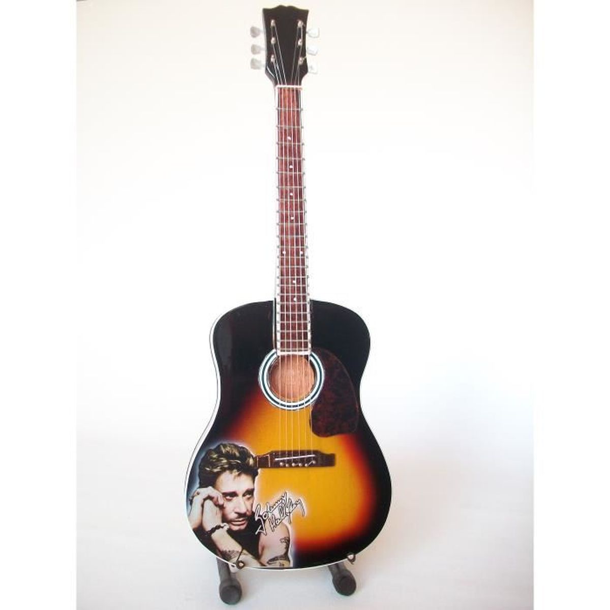 Guitare Miniature Acoustique Hommage A Johnny Hallyday Achat Vente Objet Decoratif Cdiscount