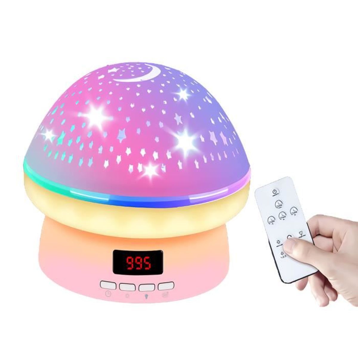 Veilleuse Bebe Projection Plafond Rotation A 360 Lampe Projecteur 8 Modes De Couleur Cadeau Pour Bebe 6 18 Mois Rose Cdiscount Puericulture Eveil Bebe