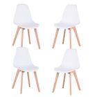 BenyLed Lot de 4 Chaise de Salle à Manger Scandinave Chaise D'appoint Moderne, Blanc