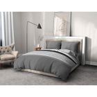 Parure de couette 3 pièces - Housse de couette + 1 taie d'oreiller Diffus-Grisu- 240x260 cm - Microfibre - Home Linge Passion