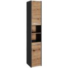 Armoire de salle de bains - CDF - PISA - 170x30x30 cm - 2 portes - Aspect bois - Contemporain