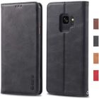 MSK Coque Samsung Galaxy S9, Housse en Cuir Premium Flip Case Portefeuille Etui pour Galaxy S9 (Noir)