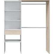 Sans Marque - COMBIT Kit Dressing 2 colonne 2 penderies et 6 tiroirs -  Blanc - L 117 x P 48 x H 200 cm - Penderie - Rue du Commerce