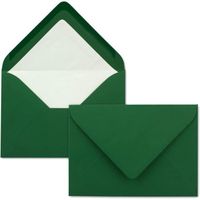 Lot de 50 enveloppes vert foncé avec doublure blanche - Enveloppes colorées au format DIN B6 - 12,5 x 17,6 cm - Doublure en [540]
