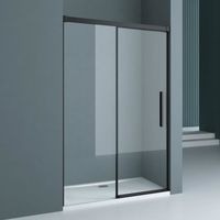 Sogood porte de douche coulissante 120x195cm pour niche paroi de douche transparente verre de sécurité revêtement anticalaire Ter12