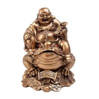 Rire Bouddha Richesse Chanceux Assis sur Argent Grenouille Statue Argent Fortune pour Mariage Table Décoration Cadeau Feng Bronzes