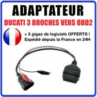 Prise / Adaptateur compatible Motos Ducati OBD2 vers 3 broches - TUNEECU