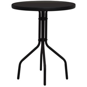 Ensemble table et chaise de jardin Mode Ensemble de bistro 3 pcs Rotin PVC Noir-MEY