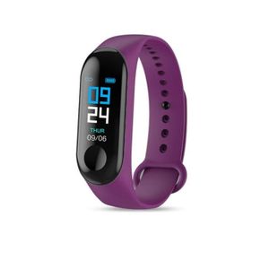 BRACELET D'ACTIVITÉ Montre connectée,M3 plus Bracelet intelligent montre Fitness tracker Bracelet fréquence cardiaque activité couleur - Type Purple