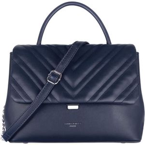 SAC À MAIN David Jones - Sac Bandoulière Matelassé Chevron Femme - Sac à Main Simili Cuir Porté Epaule - Besace Cartable Chaînes Mode - Bleu