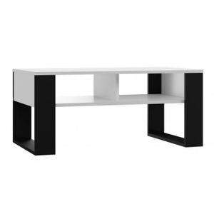 TABLE BASSE AUREA - Table basse rectangulaire style loft - Dimensions 90x58x50 cm - Table basse avec 2 étagères