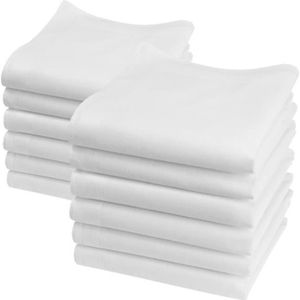 6 mouchoirs homme 65%polyester 35%coton  tissée blanc en boite cadeaux