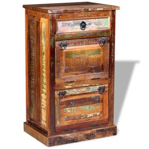 Armoire A Chaussures Meuble A Chaussures 4 Couches Avec Tiroir Bois De Recuperation Achat Vente Meuble A