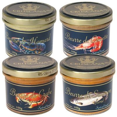 全国宅配無料 Beurre Cruscana - 4 de Lot de Crabe Crevette, Homard, 魚介類(加工食品)