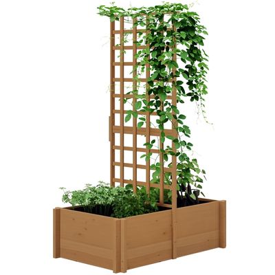 Lot De 2 Treillis En Bois Outsunny Pour Plantes Grimpantes - 60x150 Cm, Support Jardin Décoratif