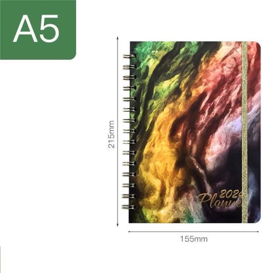 Agenda Semainier 2026 A5 Moyen - 21,9x16,4 Cm, Spirale, Cuir PU Rose | Planificateur Hebdomadaire Et Mensuel, Papier 100 G/m²