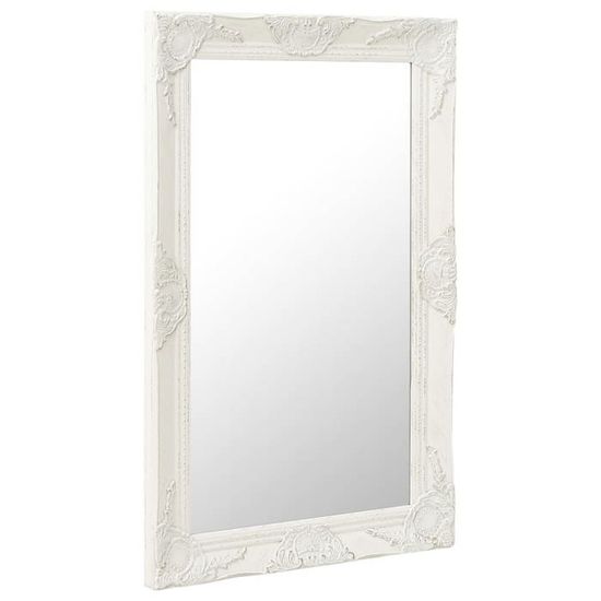 VidaXL Miroir Mural Style Baroque Miroir Suspendu Décoratif Miroir De Garde-Robe Dressing Chambre Maison Intérieur 100x50 Cm Argenté