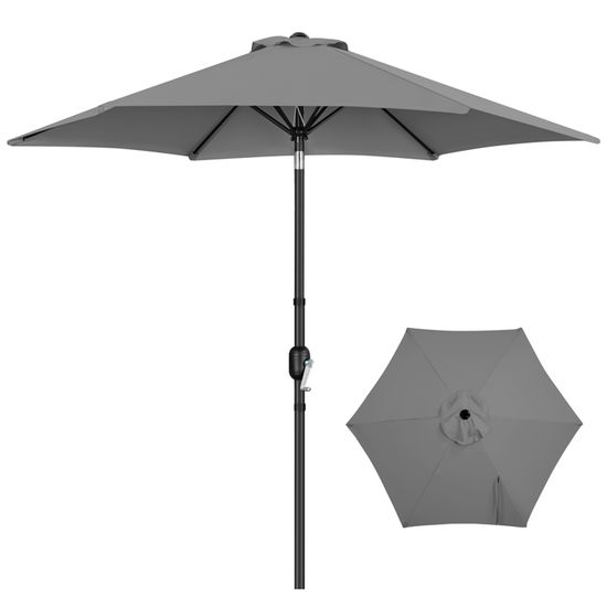 Parasol De Jardin Yaheetech 300 Cm - Inclinable Avec Pied 14 Kg - Toile Polyester 180g - Pour Terrasse, Piscine