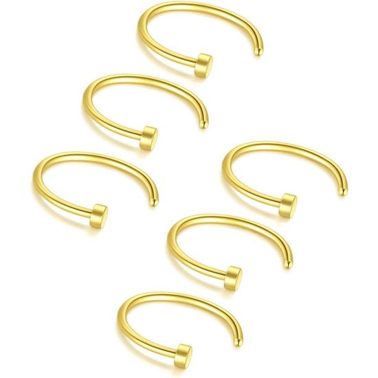 3 Clous De Nez En Forme De L – Acier Chirurgical 316L, Calibre 20 (0,8 Mm), Longueur 7 Mm, Avec Décor Cœur/étoile