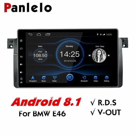 SWTNVIN Android 9 Autoradio stéréo pour BMW E46 Lecteur DVD Radio 7 HD  Écran Tactile GPS Navigation avec Bluetooth WiFi Volant Comm - Cdiscount  Auto