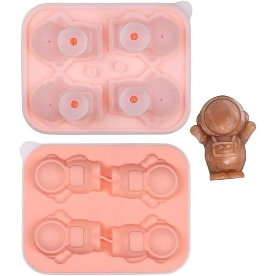 Plateau De Congélation En Silicone Avec Couvercle - 4 Cavités, 1L, Pour Glaçons De Vin, Soupes, Repas - Réutilisable Et Flexible - 2