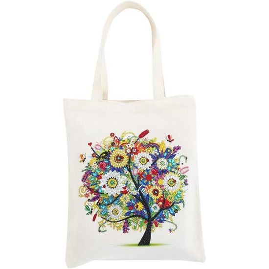 Sac Fourre-Tout En Toile De Coton Réutilisable - Grand Format 40x35 Cm - Imprimé - Pour Courses, Plage, Voyage