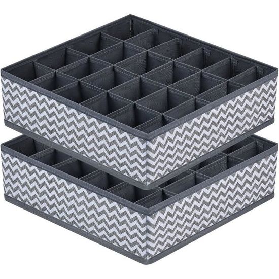 Lot De 8 Boîtes De Rangement Pliables Pour Tiroirs - Organisateur Sous-vêtements, Chaussettes, Accessoires (couleur Gris)