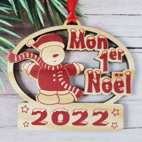 Décoration de Sapin Mon Premier Noël (Boule 1er noël) BdN Bois[1237