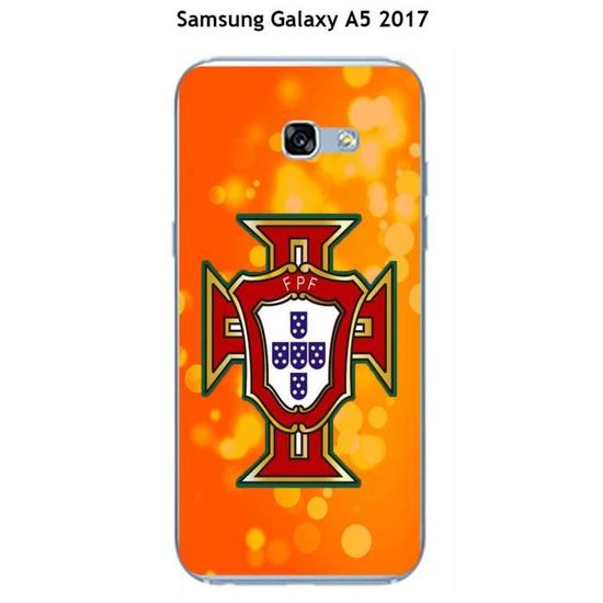 Coque Samsung Galaxy A5 2017 design Foot Portugal fond orange