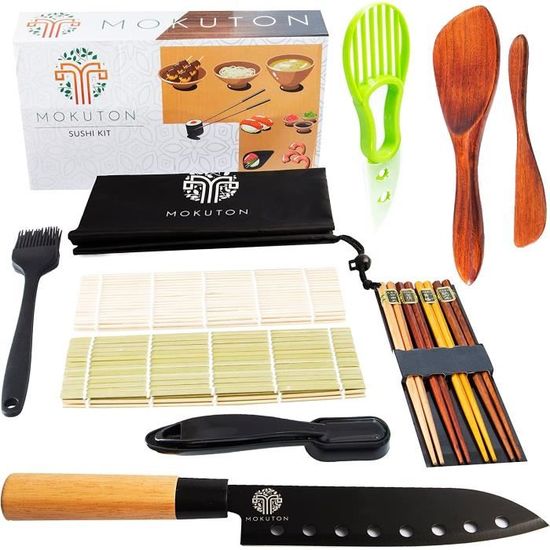 AGPTEK Sushi Maker Appareil et Moules à Sushi Kit de Préparation à Sushi et  Maki 11 pièces avec couteau expert pour Sushi, Kit Sushi : :  Cuisine et Maison