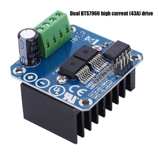 Module Contrôleur Moteur Double Pont H 43A - Puce VNH2SP30 - Double PWM - Pour Robotique, Voiture Intelligente