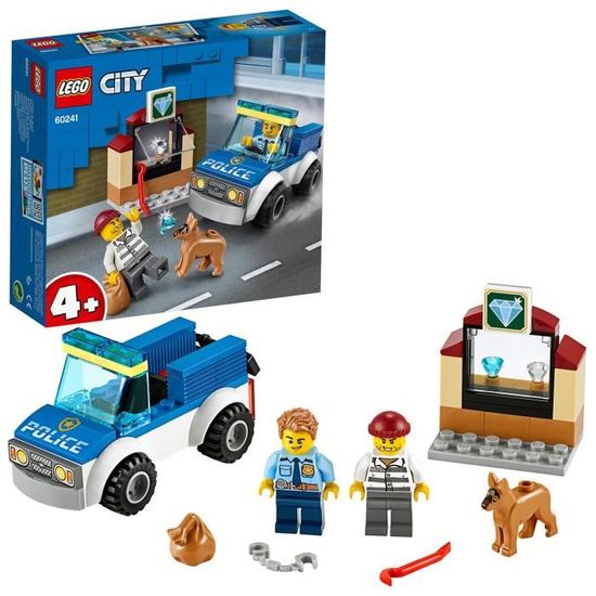 LEGO® City 60241 L’unité cynophile de la police Idée Cadeau avec Mini-figurine Chien, Jouet pour Enfants de 4 ans et +