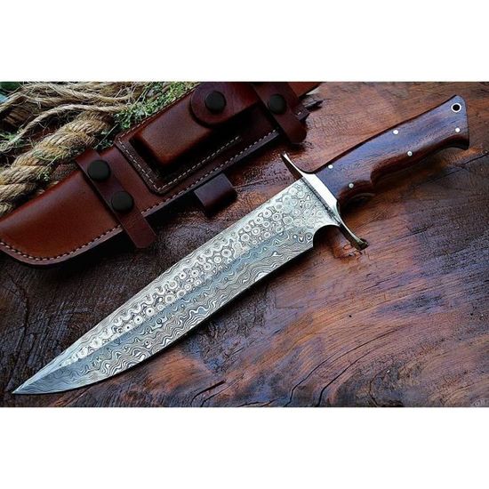 Couteau Bowie Damas en mosaïque personnalisée exquise - Artisanat