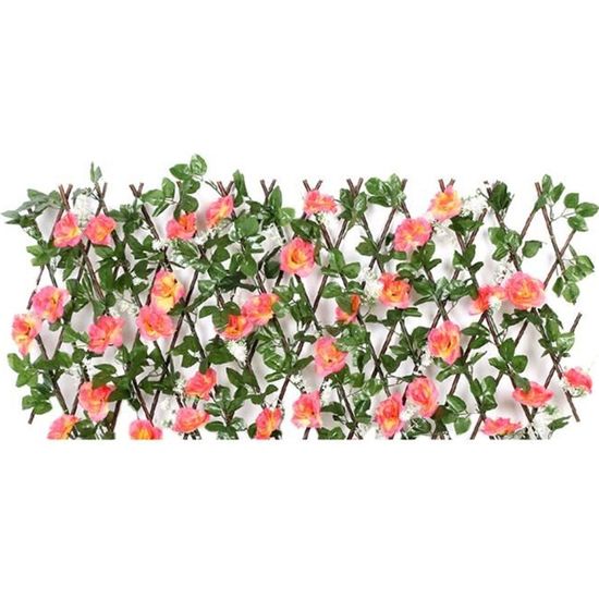 Dépistage de la clôture artificielle, panneau de couverture Haie en bois Tchellis rétractable avec feuilles de fleurs a,Style5