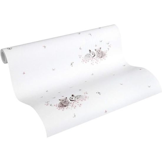 Papier Peint Enfant Little Stars Papier Peint Intissé 10.05 M X 0.53 M Argent Blanc Fabriqué En