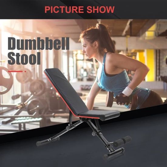 Banc de Musculation Réglable Inclinable avec Fixation pour Jambes