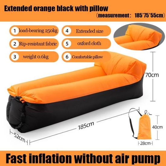 ziyahi Canapé Gonflable avec Sac d'Air, Fauteuil de Repos Portable, Chaise de Camping Imperméable