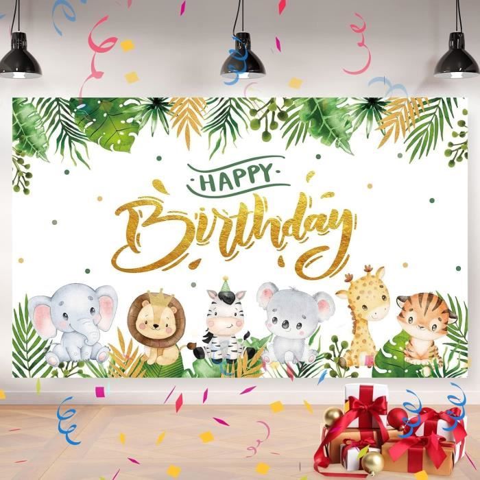 Toile de Fond Sur le Thème des Animaux de La Jungle, Joyeux