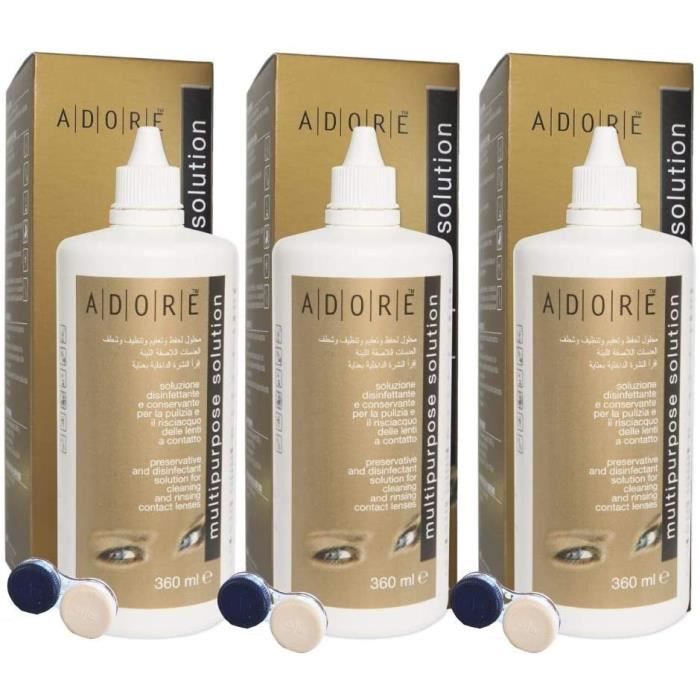 Adore Flacon De Solution Saline Multifonction Pour Lentilles De Contact +  Porte-Lentilles Inclus - 3 Pack - - Achat / Vente Lentilles De Contact -  Cdiscount