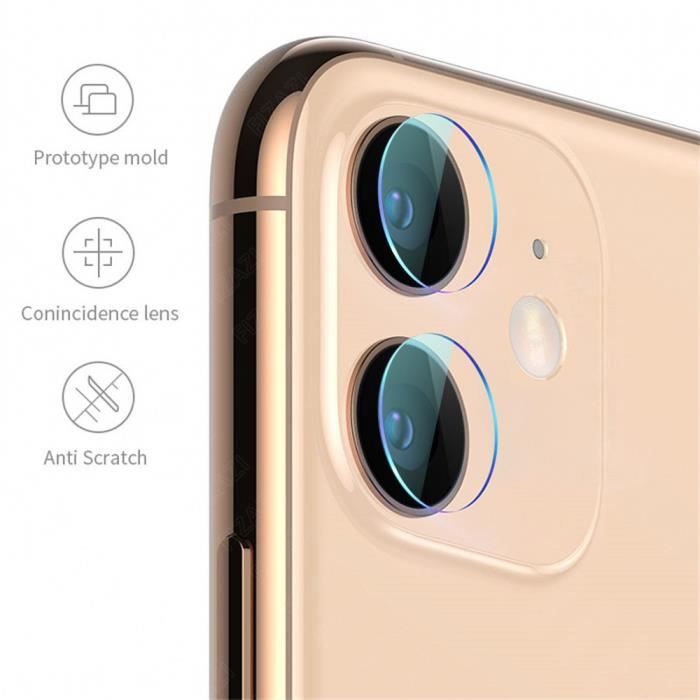 Film de protection pour caméra en verre trempé à double lentille pour iPhone 11 Pro Max