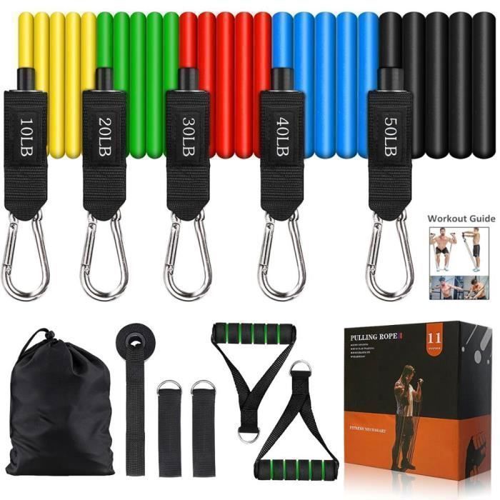 150lbs de COULEUR Bandes Elastiques de porte résistance Ancrage, Tubes AVEC en caoutchouc Pour L'ENTRAINEMENT