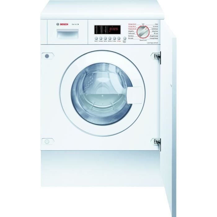 Lave-linge séchant intégrable BOSCH WKD28542FF - Lavage 7 kg / séchage 4 kg - L 60 cm - 1400 trs/min - Blanc