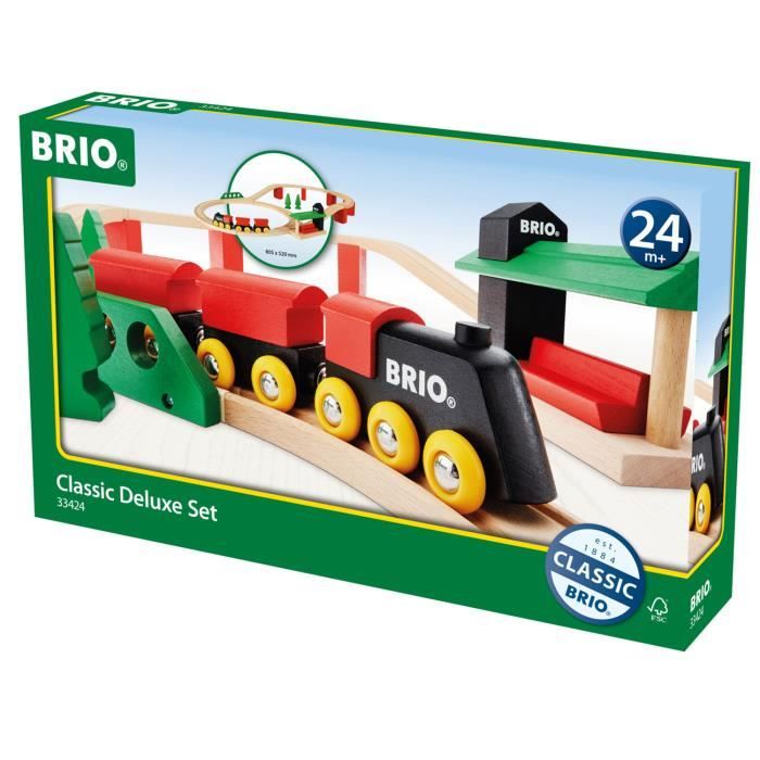 Brio Circuit Tradition Deluxe - Coffret 25 pièces - Circuit de train en bois - Ravensburger - Mixte dès 2 ans - 33424
