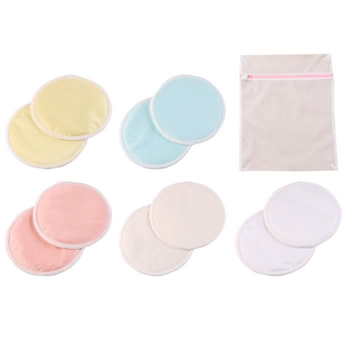 DAMILY® 10pcs Coussinet anti-galactorrhée en fibre de bambou et un sac de lavage