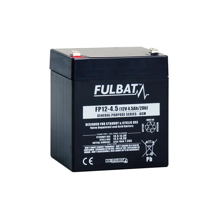 Batterie FULBAT AGM plomb étanche FP12-4.5 (T1) 12 volts 4,5 Amps