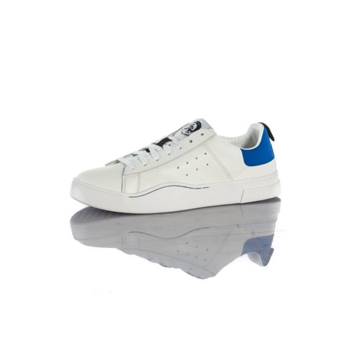 Diesel Baskets en cuir S-clever low white beilliant blue h4034