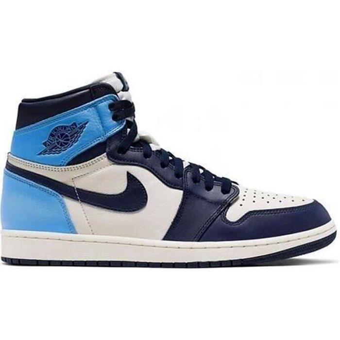 Baskets Airs Jordan 1 Mid SE Chaussures de basket Pas Cher pour Homme Femme Noir Bleu Blanc